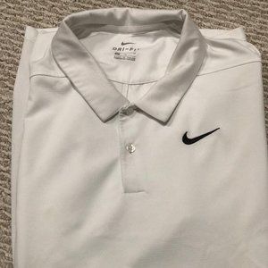 Nike XL Short Sleeve Dri-Fit White Golf Polo